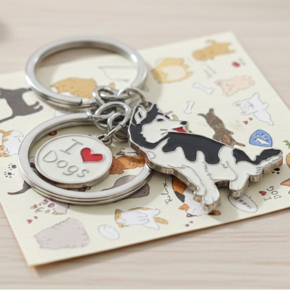 61# Siberian Husky Lovely Dog Keychain - Picture 3 of 7